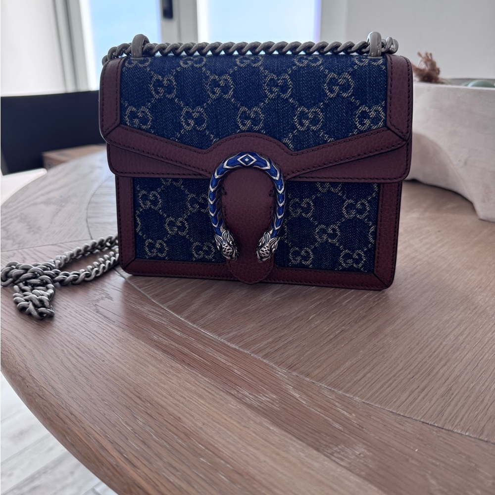Gucci Navy and Brown Crossbody Bag
